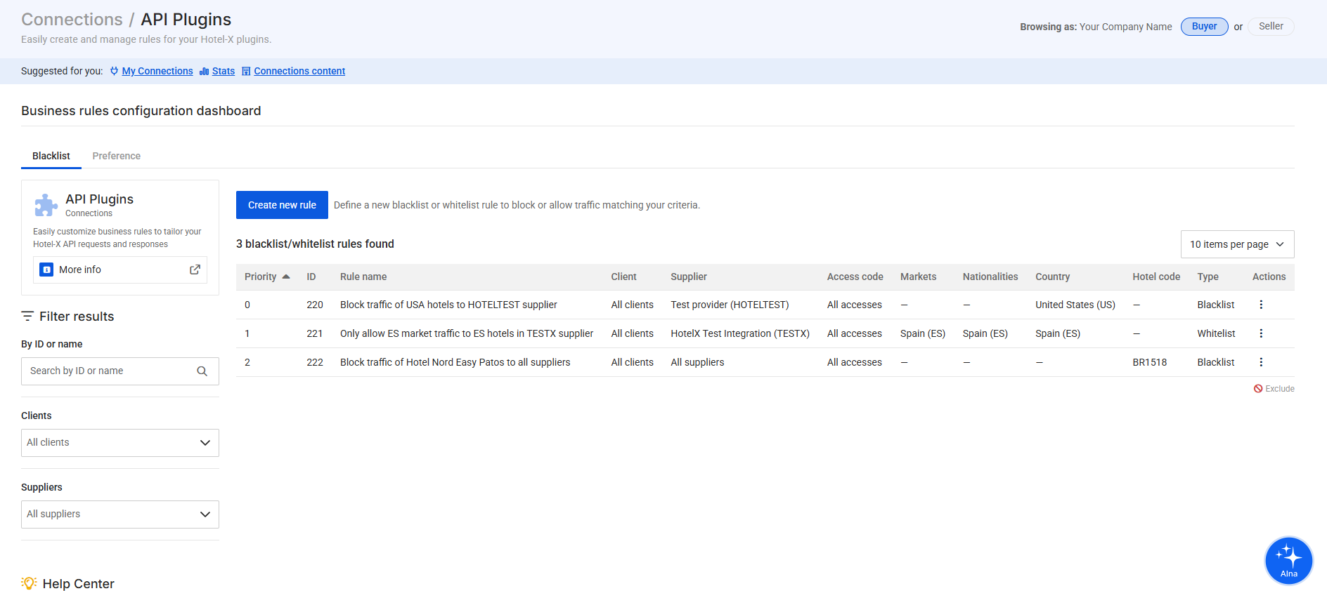 Blacklist Rules Overview